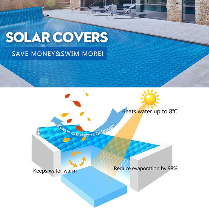 9.5x5M Real 400 Micron Solar Swimming Pool Cover Outdoor Blanket Isothermal