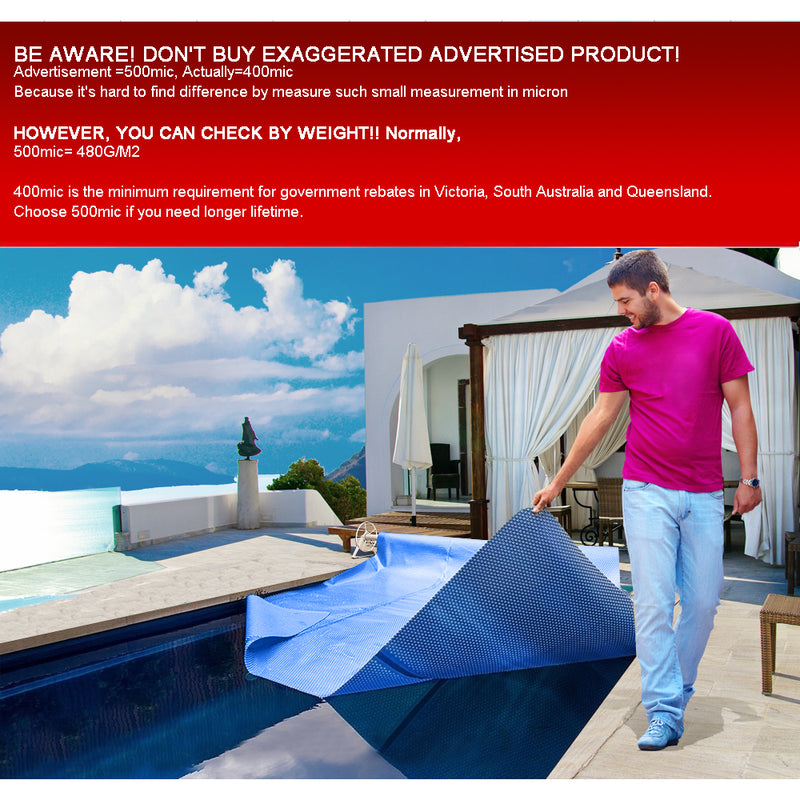 8x4.2M Real 500 Micron Solar Swimming Pool Cover Outdoor Blanket Isothermal