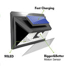 90LEDs Solar Powered Bright Led Wireless PIR Motion Sensor Security Wall Light