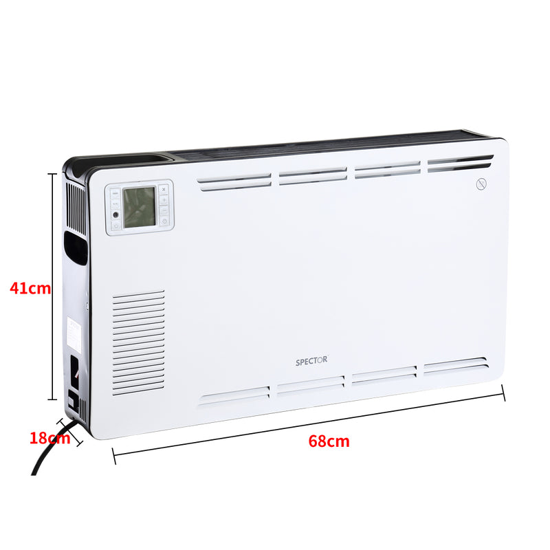 Spector 2200W Metal Portable Electric Panel Heater Convection Panel Timer White