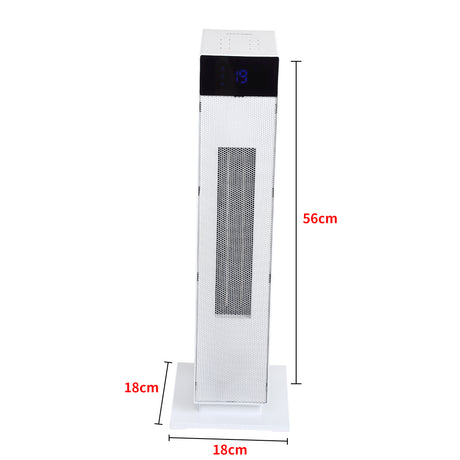 Spector 2000W Tower Heater Electric Portable Ceramic Oscillating Remote White