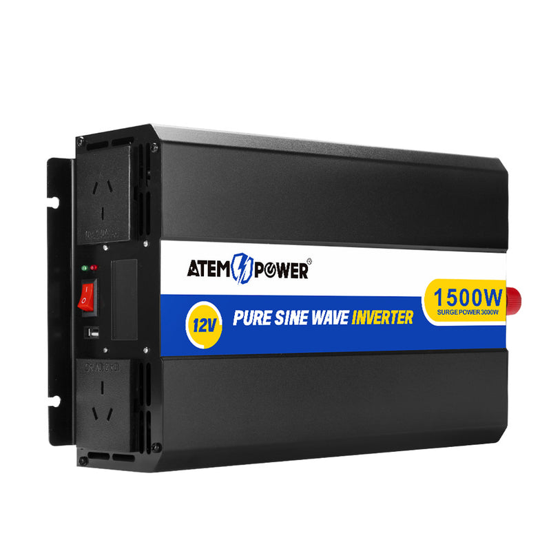 Power Inverter 12V to 240V 1500W/3000W Pure Sine Wave Camping Car Boat