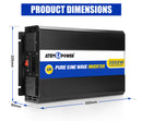Power Inverter 12V to 240V 3000W/6000W Pure Sine Wave Camping Car Boat