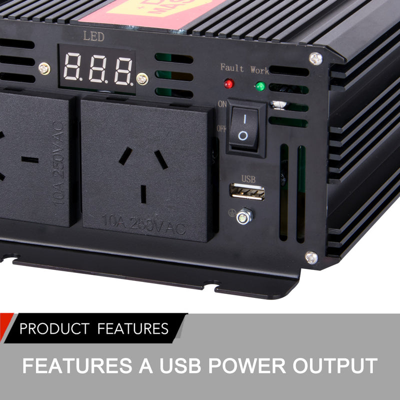 Pure Sine Wave 3000w Max 6000w 12v-240v Power Inverter Car Caravan Camping Boat