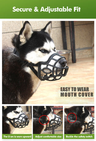 Soft Baskerville Dog Muzzle Pet Mask Bark Bite Training Treat Friendly Size XL