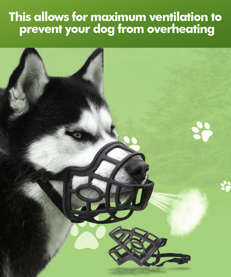 Soft Baskerville Dog Muzzle Pet Mask Bark Bite Training Treat Friendly Size S