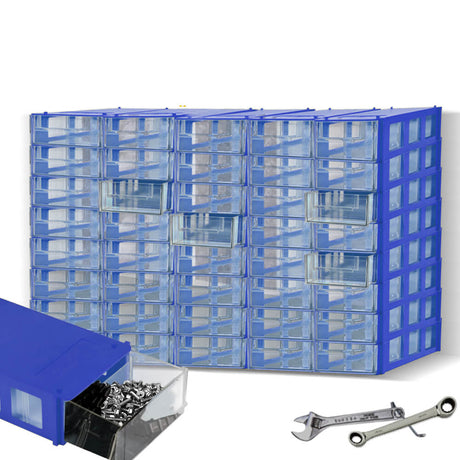 40 Multi Drawer Tool Storage Cabinet Unit Nail Screw Craft Bits Organiser Blue