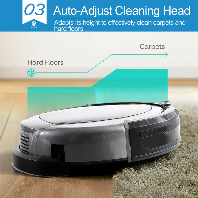 Automatic Robot Robotic Vacuum Cleaner Sweeper Dry Wet Mop Floor Carpet Recharge