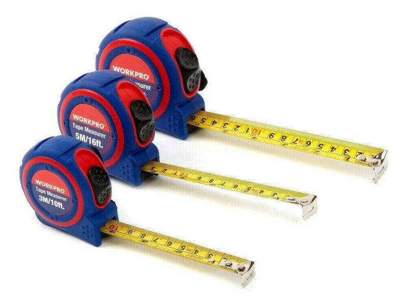 WORKPRO PLASTIC TAPE MEASURE WITH RUBBER COVER 25FT 7.5M