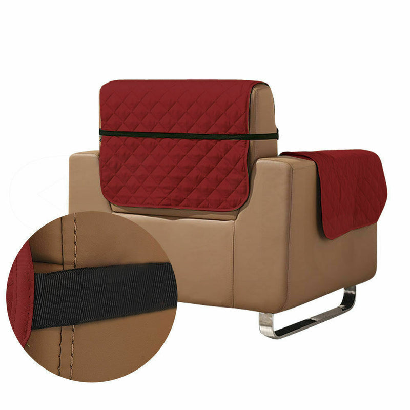 1 Seater Couch Sofa Cover Removable Quilted Slipcover Pet Kids Protector With Strap