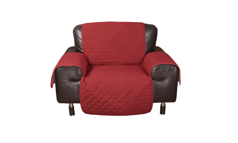 1 Seater Couch Sofa Cover Removable Quilted Slipcover Pet Kids Protector With Strap