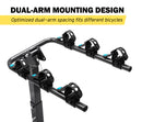 3 Bicycle Carrier Bike Car Rear Rack 2" Towbar Steel Foldable Hitch Mount