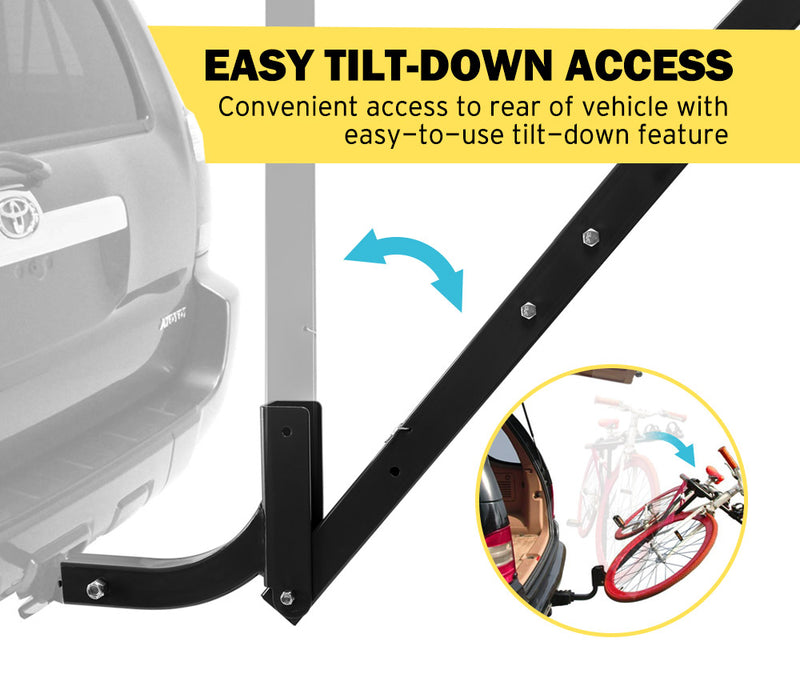 3 Bicycle Carrier Bike Car Rear Rack 2" Towbar Steel Foldable Hitch Mount