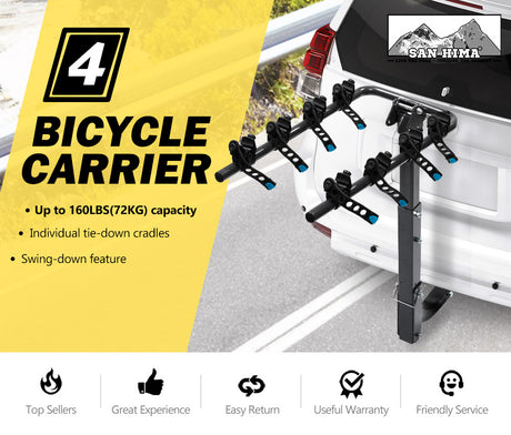 4 Bicycle Carrier Bike Car Rear Rack 2