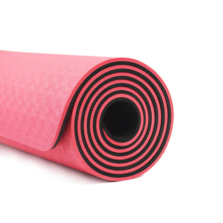 TPE Yoga Mat Eco Friendly Exercise Fitness Gym Pilates Non Slip Dual Layer Red