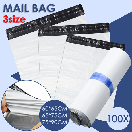 100x Poly Post Mailer Plastic Satchel Self Sealing Courier Mail Posting Bags