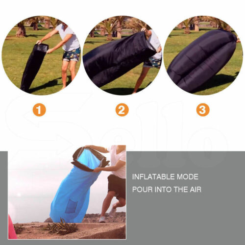 2x Inflatable Swimming Pool Air Sofa Lounge Sleeping Bag Bed Beach Couch Black