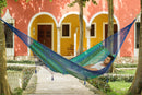Deluxe Outdoor Cotton Mexican Hammock  in Caribe  Colour