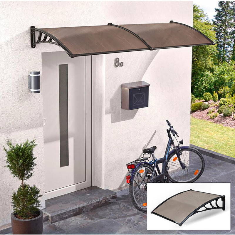 1x1M DIY Multi Functional Door and Window Awning with Connectivity Brown Colour