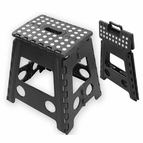 Folding Step Stool Portable Plastic Foldable Seat Chairs Store Flat Ladder