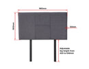 Linen Fabric Single Bed Headboard Bedhead - Grey