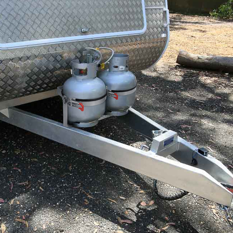 4.5kg Gas Bottle Holder Galvanized Steel Lockable for Trailer Campervan Caravan