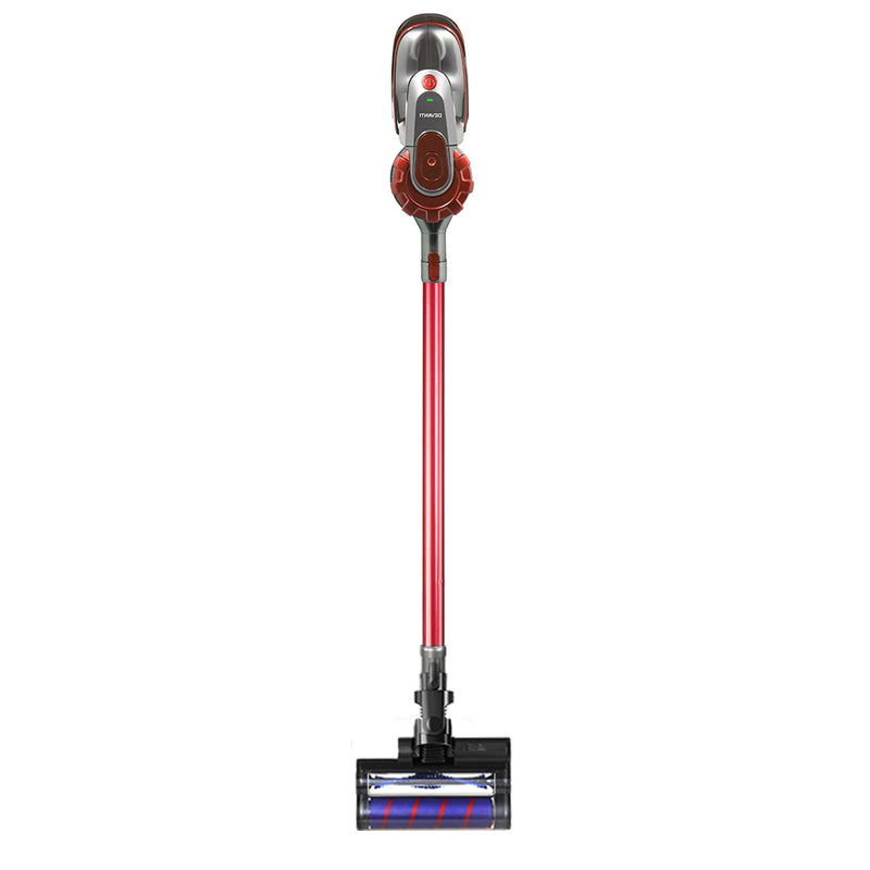 Devanti 150W Stick Handstick Handheld Cordless Vacuum Cleaner 2-Speed with Headlight Red