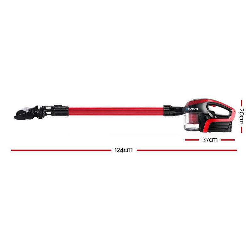 Devanti Cordless 150W Handstick Vacuum Cleaner - Red and Black