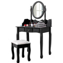 Levede Dressing Table Stool Mirrors Jewellery Cabinet Tables 3 Drawers Organizer