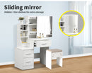 Levede Dressing Table Set Stool Mirrors Jewellery Cabinet Makeup Organizer