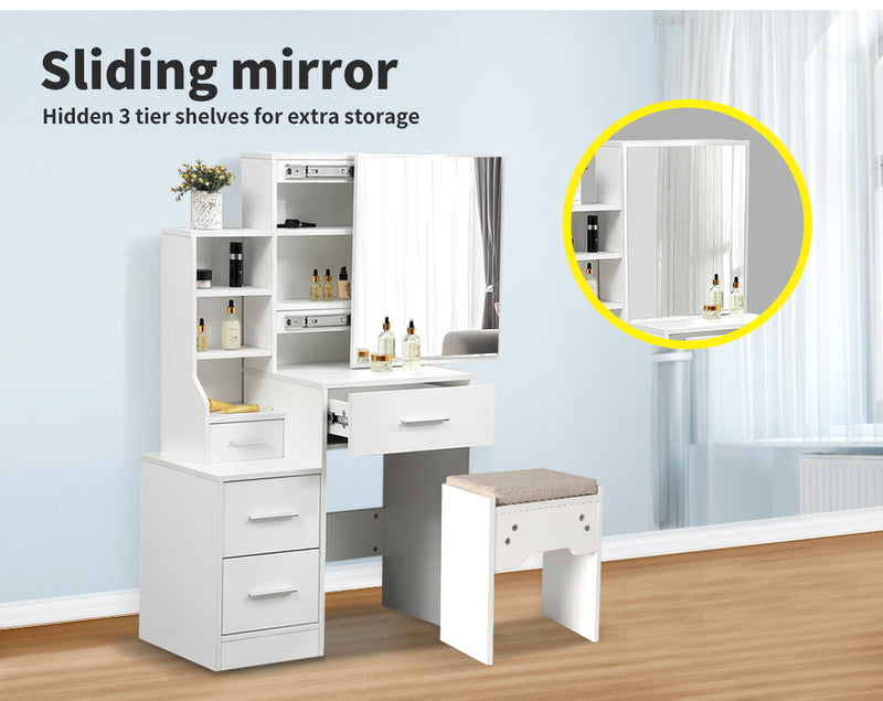 Levede Dressing Table Set Stool Mirrors Jewellery Cabinet Makeup Organizer